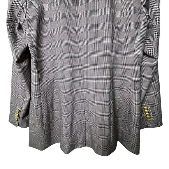 Court & Rowe Warwick Double-Breasted Houndstooth Plaid Blazer Sz 12 Gray Career - Picture 9 of 13